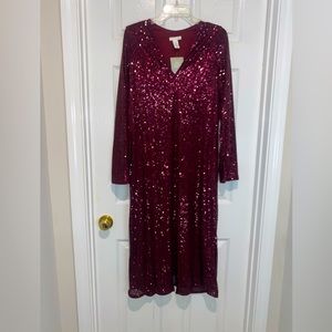 H&M purple sequin shift dress. Size S. NWT